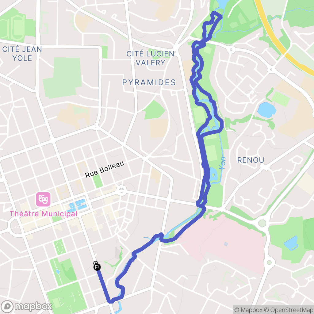 La Roche-sur-Yon : carte du parcours de randonnée - France