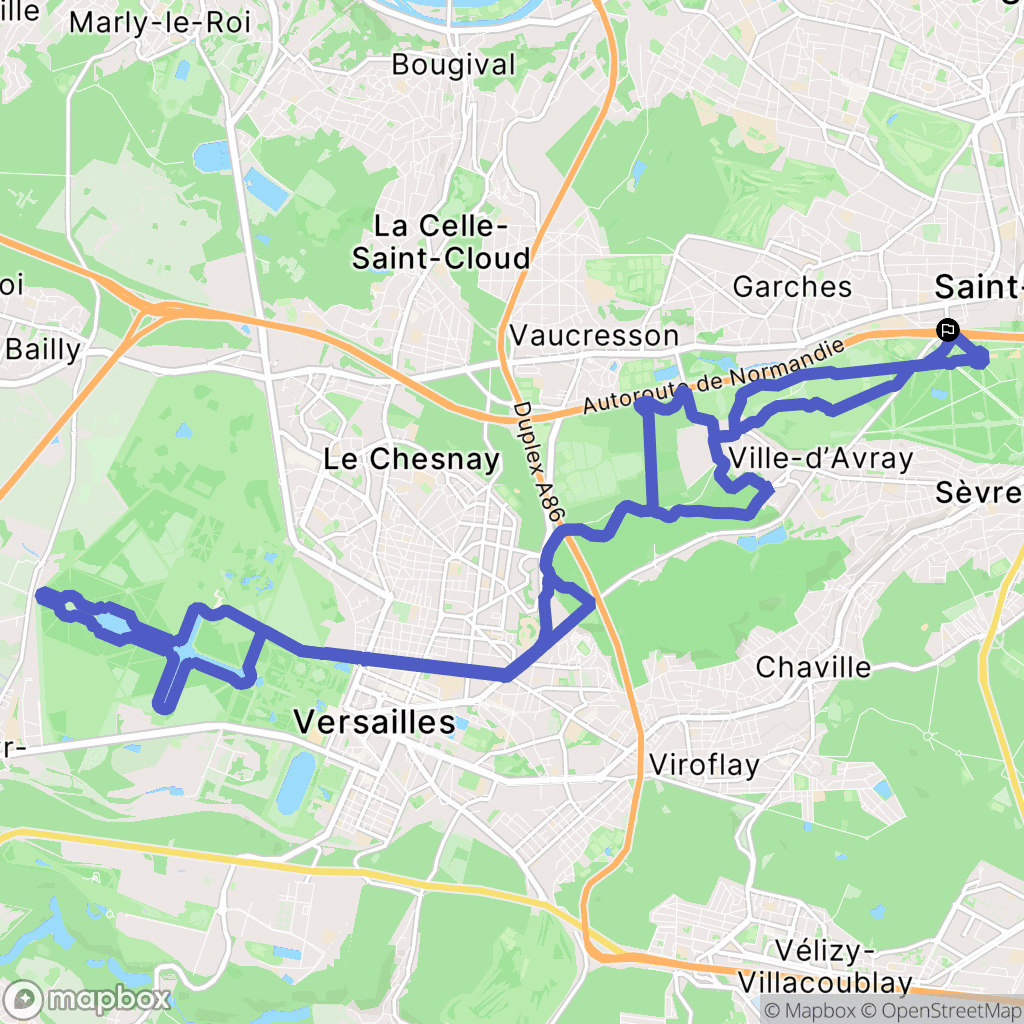 Saint-Cloud : carte du parcours de randonnée - France