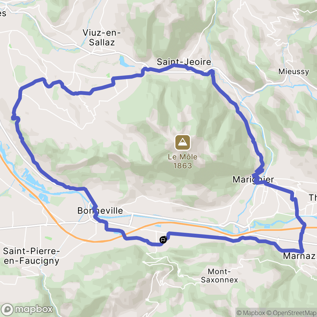 Vougy : carte du parcours de randonnée - France