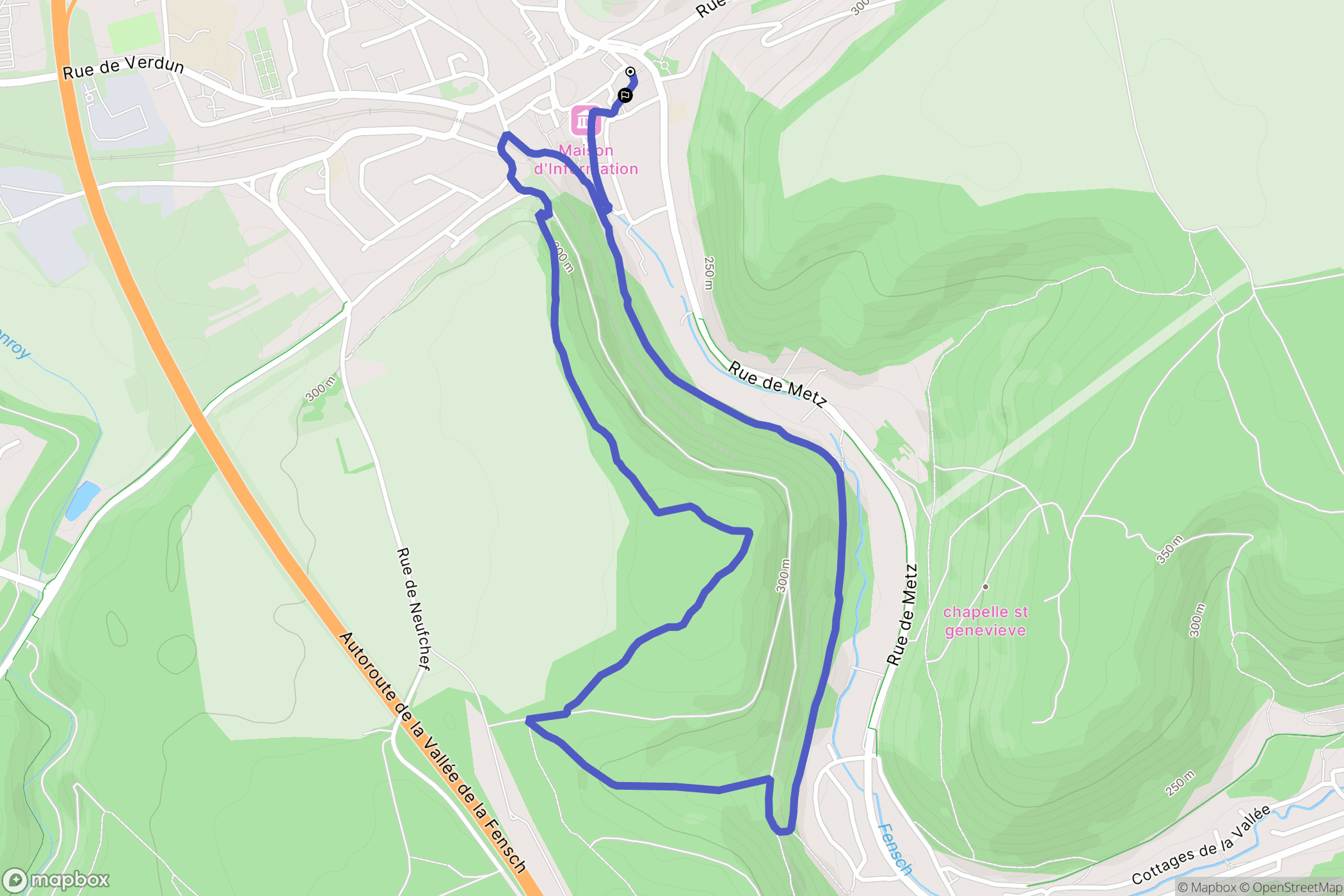 Fontoy : carte du parcours de randonnée - France
