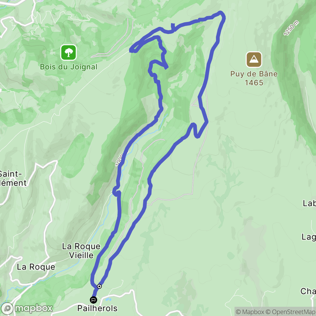 Pailherols : carte du parcours de randonnée - France
