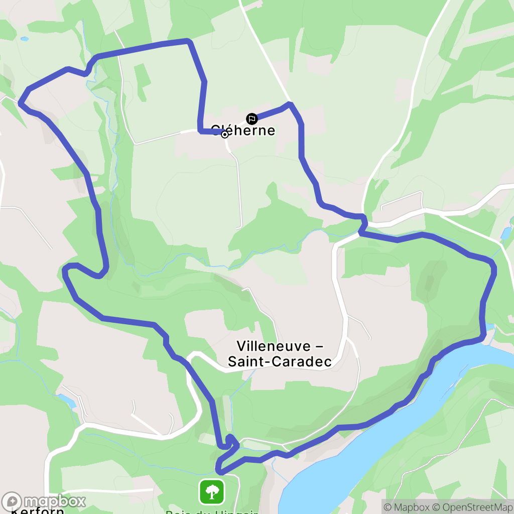 Inzinzac-Lochrist : carte du parcours de randonnée - France