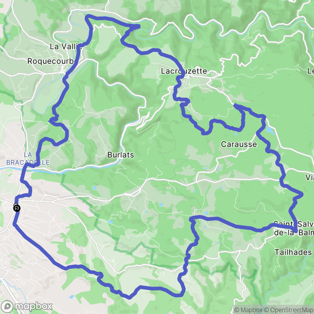 Castres : carte du parcours de randonnée - France