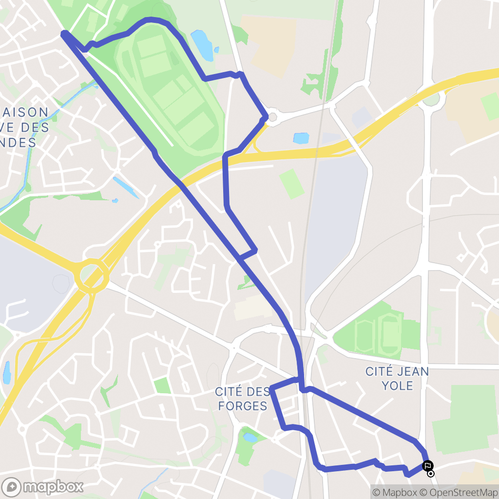 La Roche-sur-Yon : carte du parcours de randonnée - France