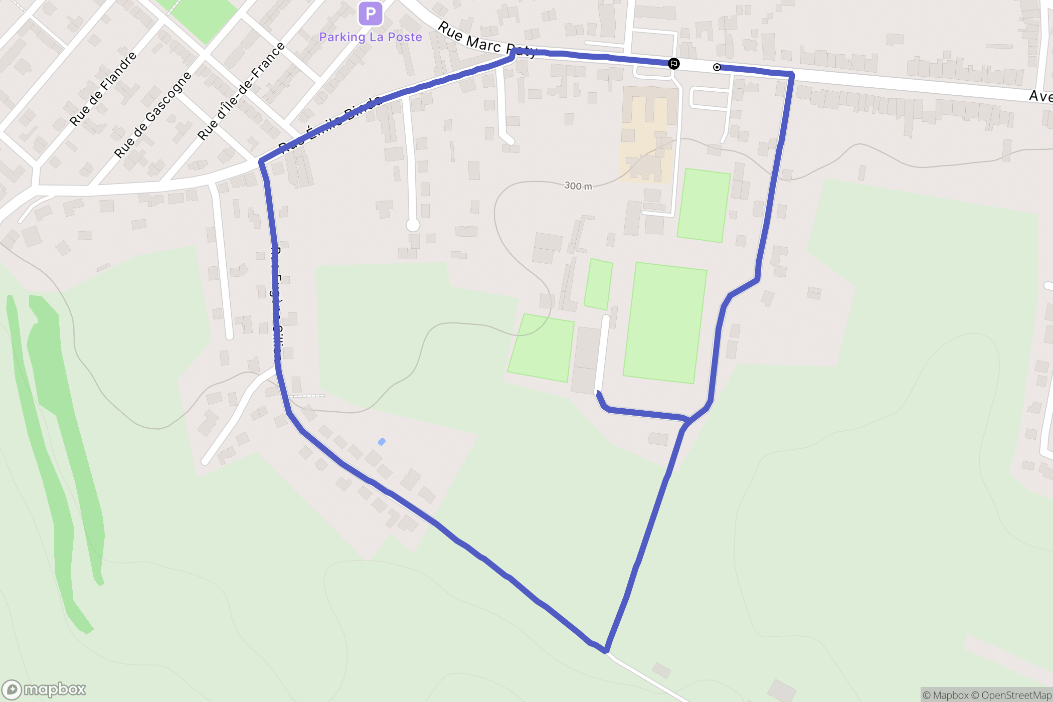 Trieux : carte du parcours de randonnée - France