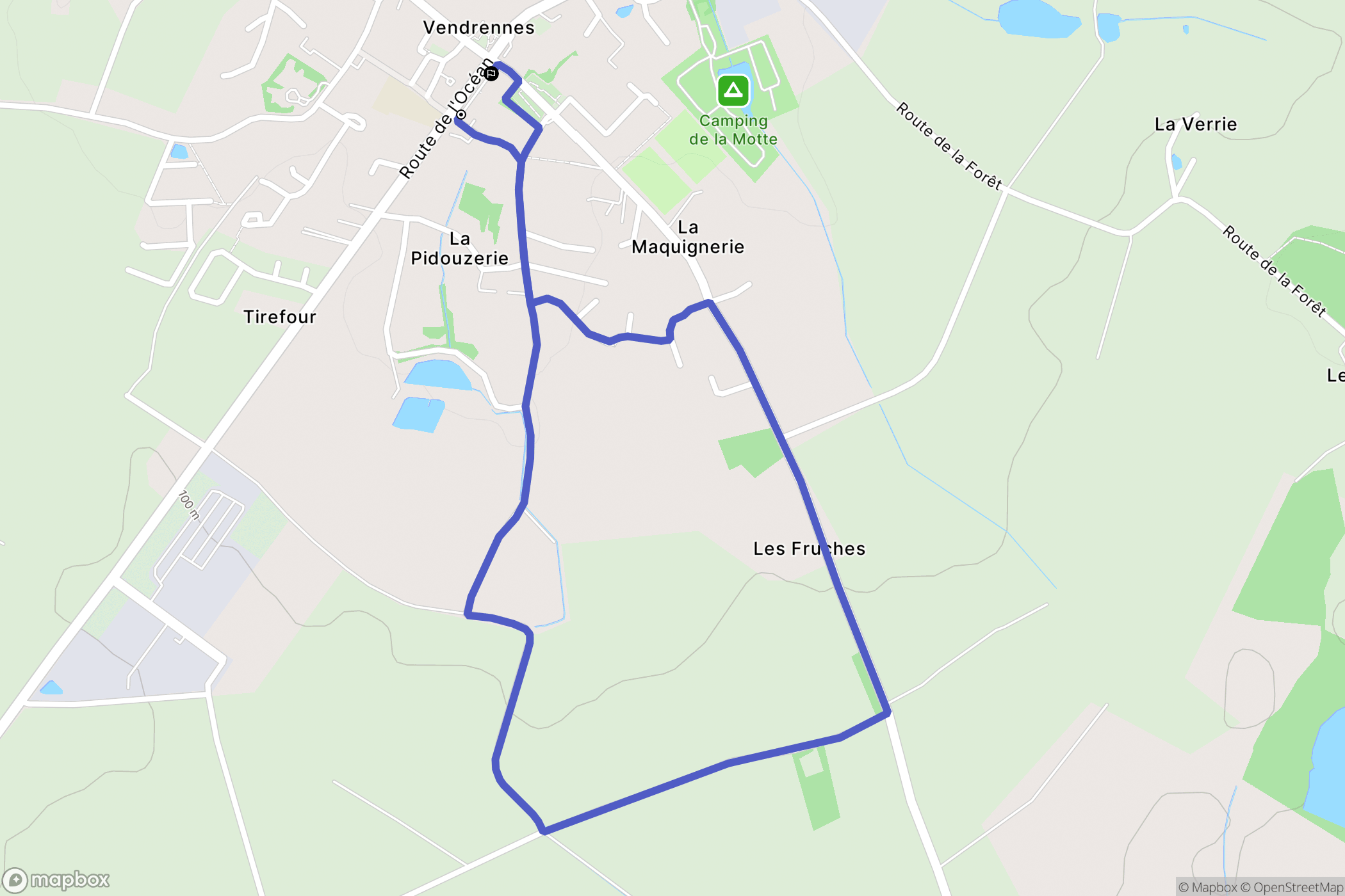 Vendrennes : carte du parcours de randonnée - France