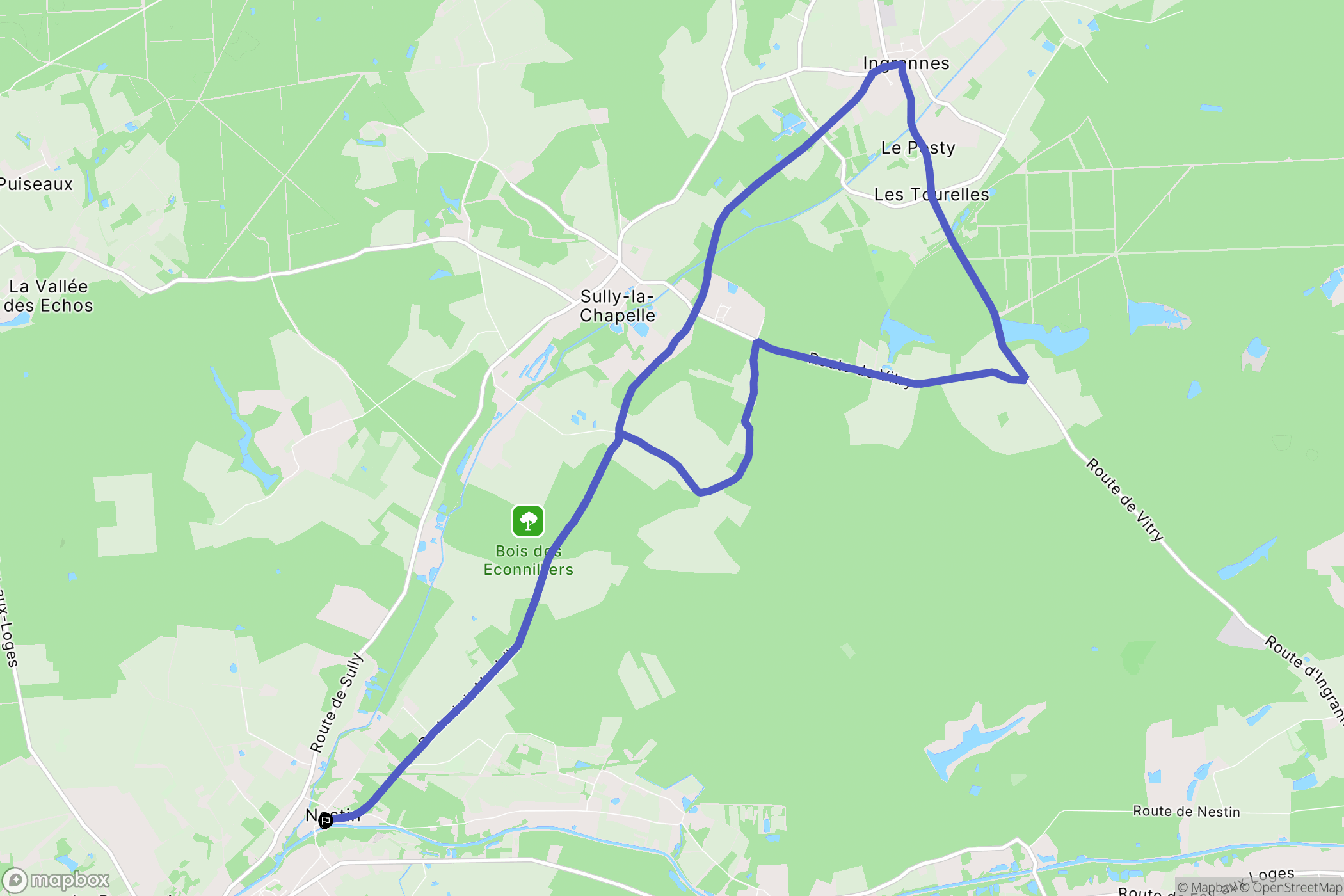 Fay-aux-Loges : carte du parcours de randonnée - France