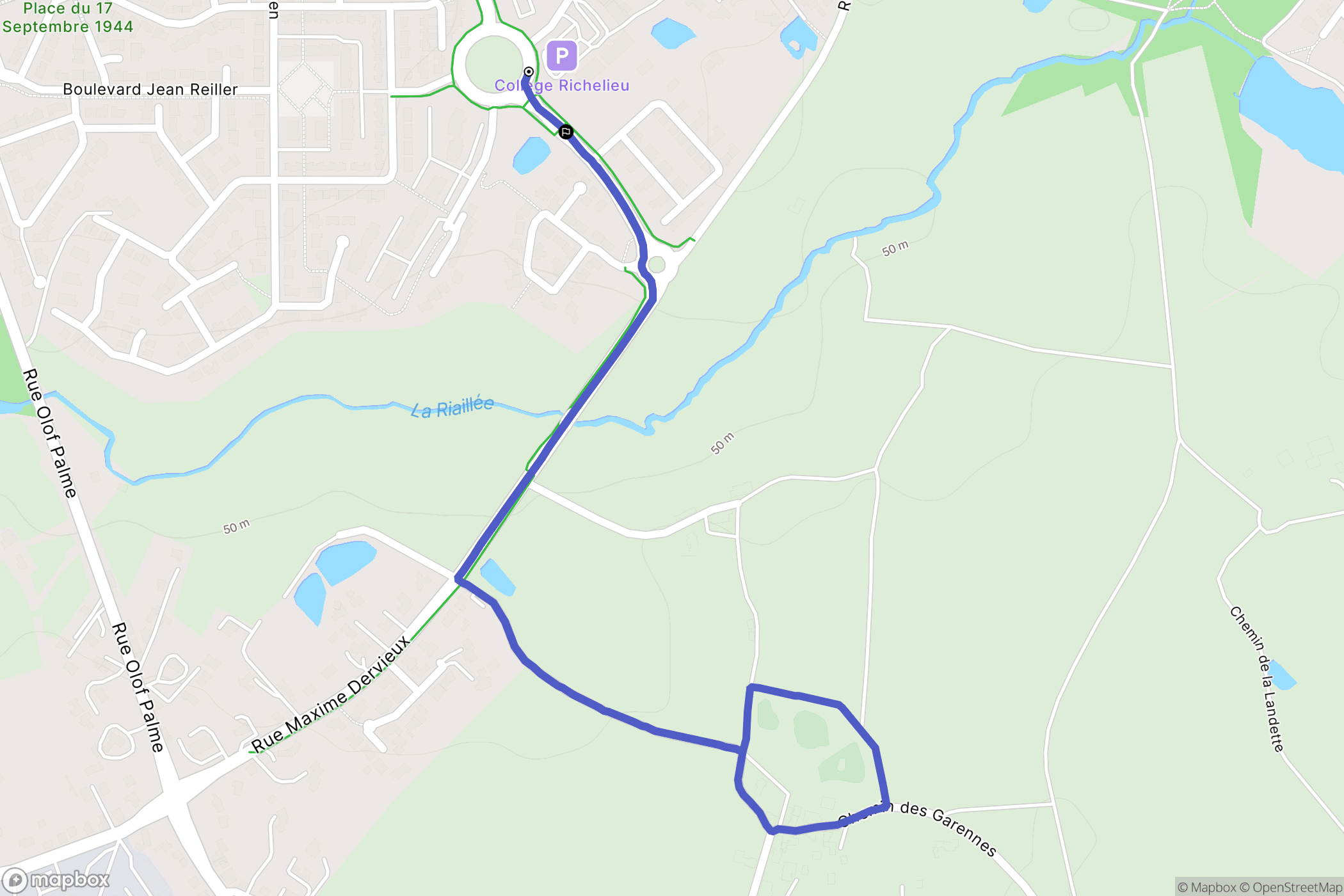 La Roche-sur-Yon : carte du parcours de randonnée - France