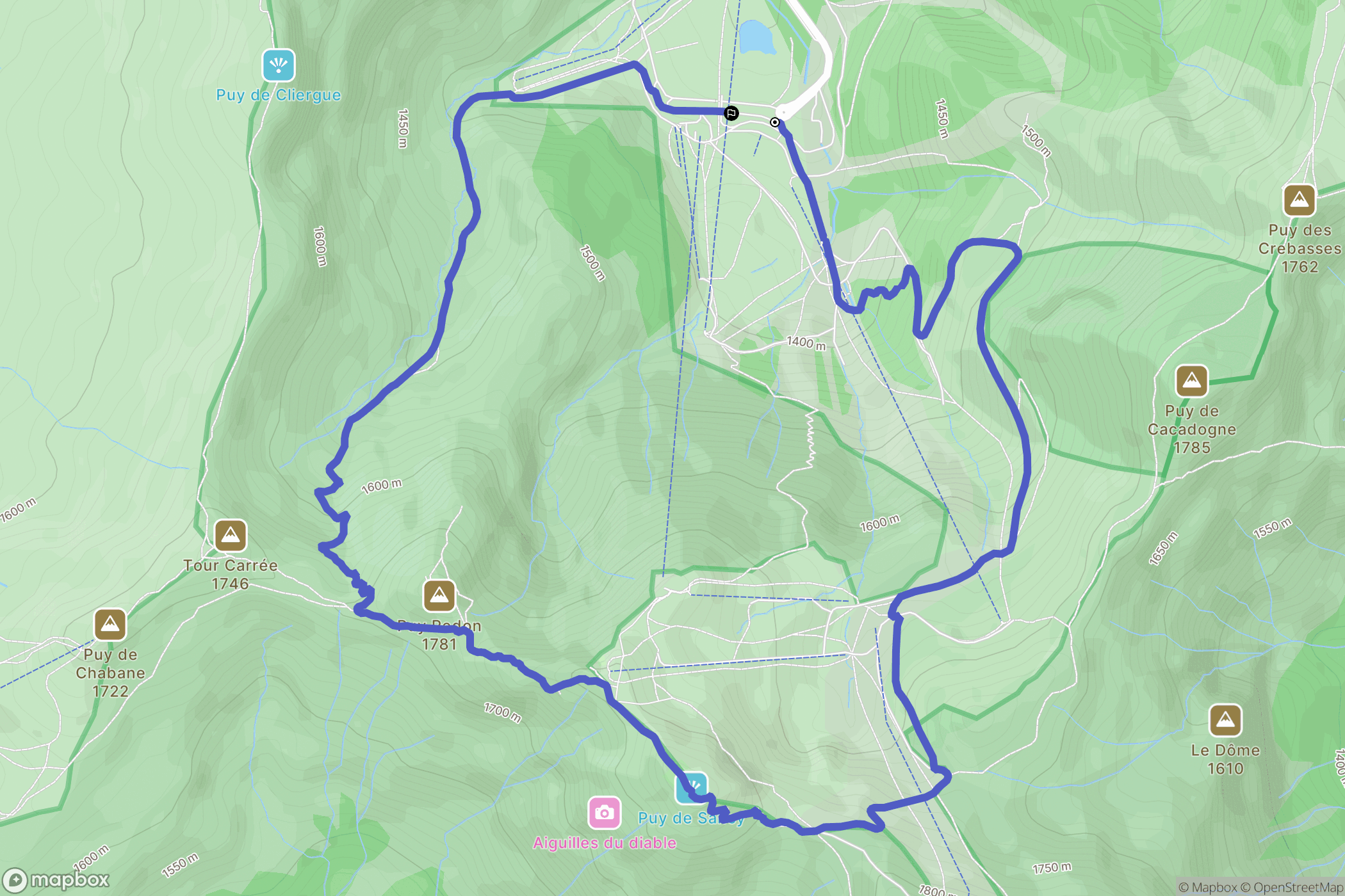 Mont-Dore : carte du parcours de randonnée - France