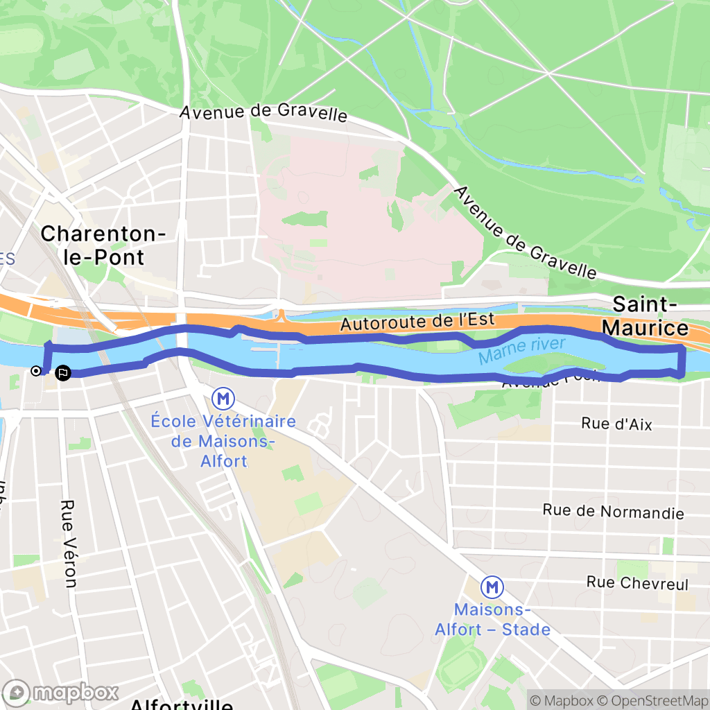 Alfortville : carte du parcours de randonnée - France