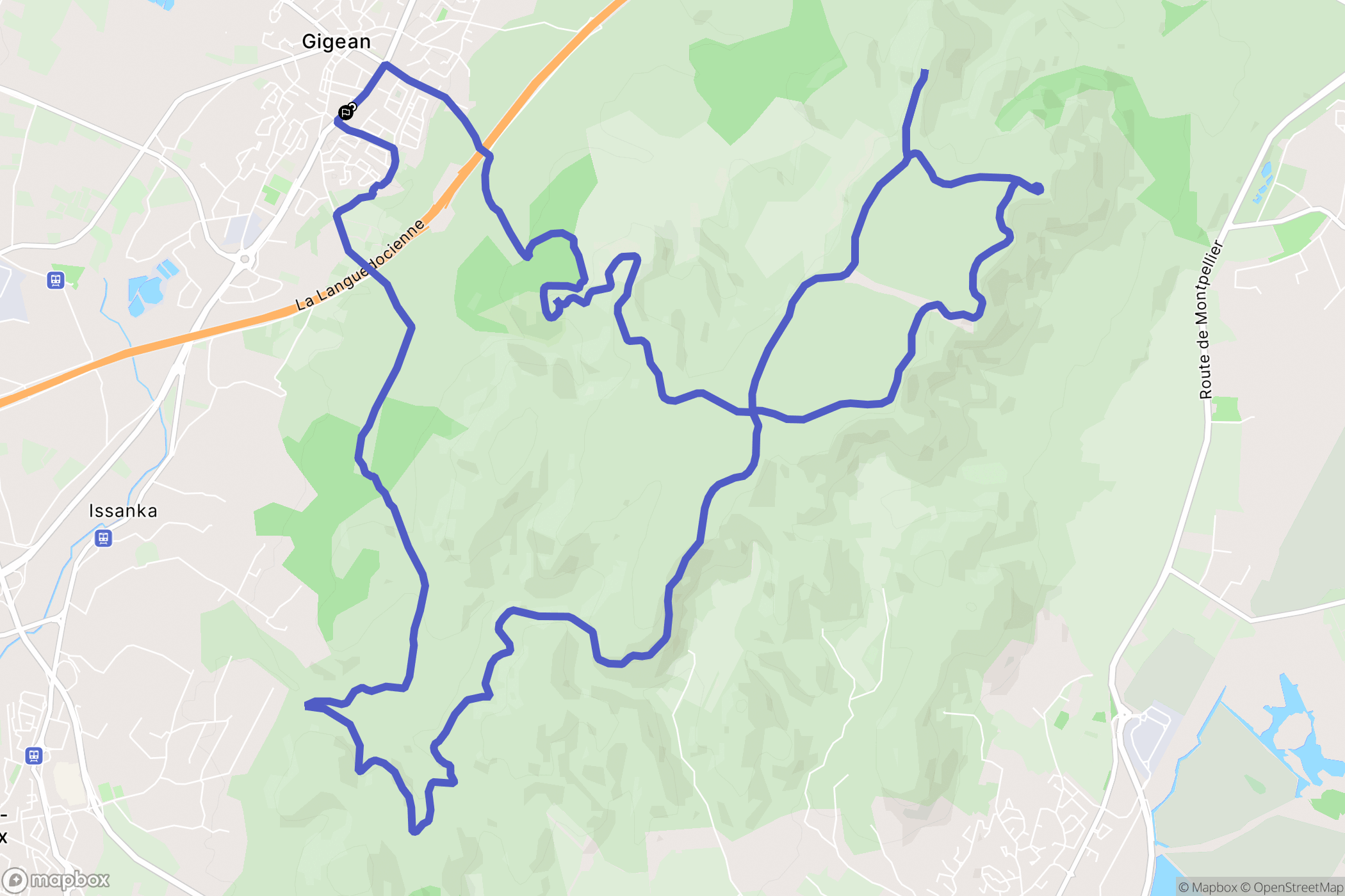 Gigean : carte du parcours de randonnée - France