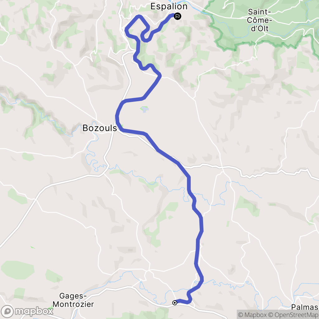 Bertholène : carte du parcours de randonnée - France