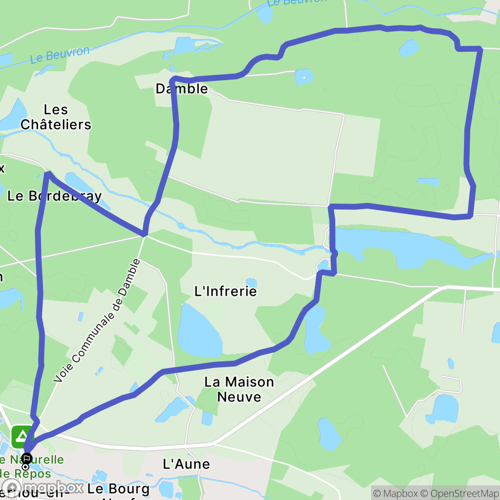 Vernou-en-Sologne : carte du parcours de randonnée - France