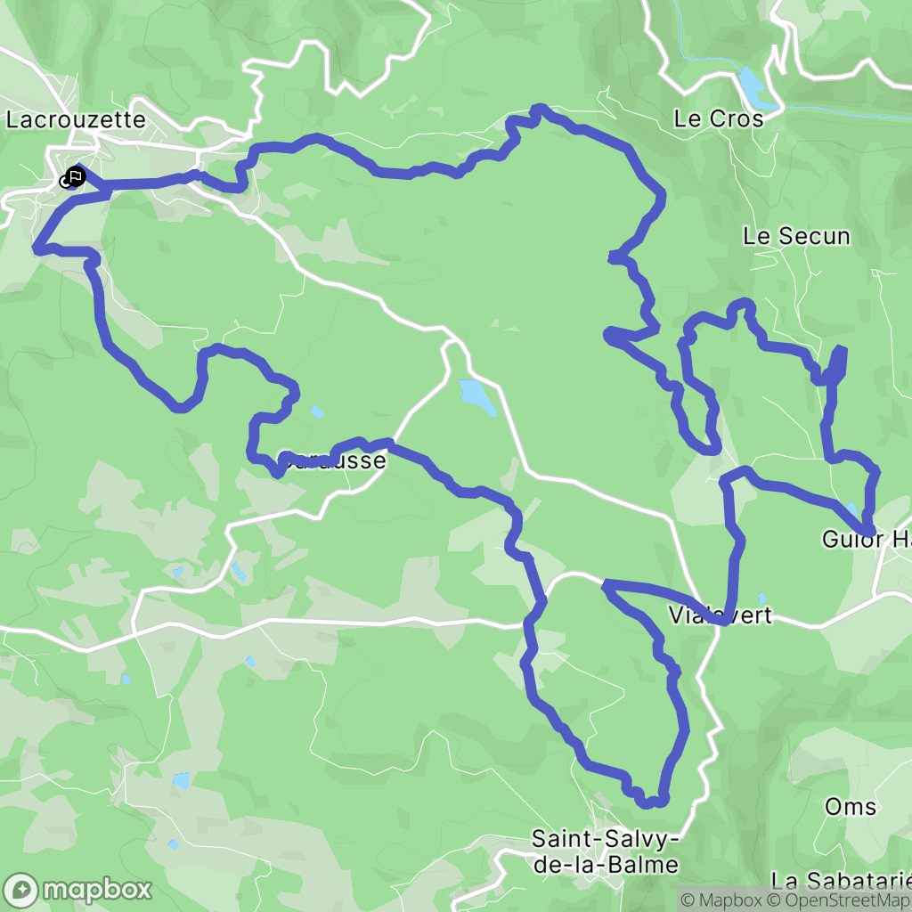 Lacrouzette : carte du parcours de randonnée - France