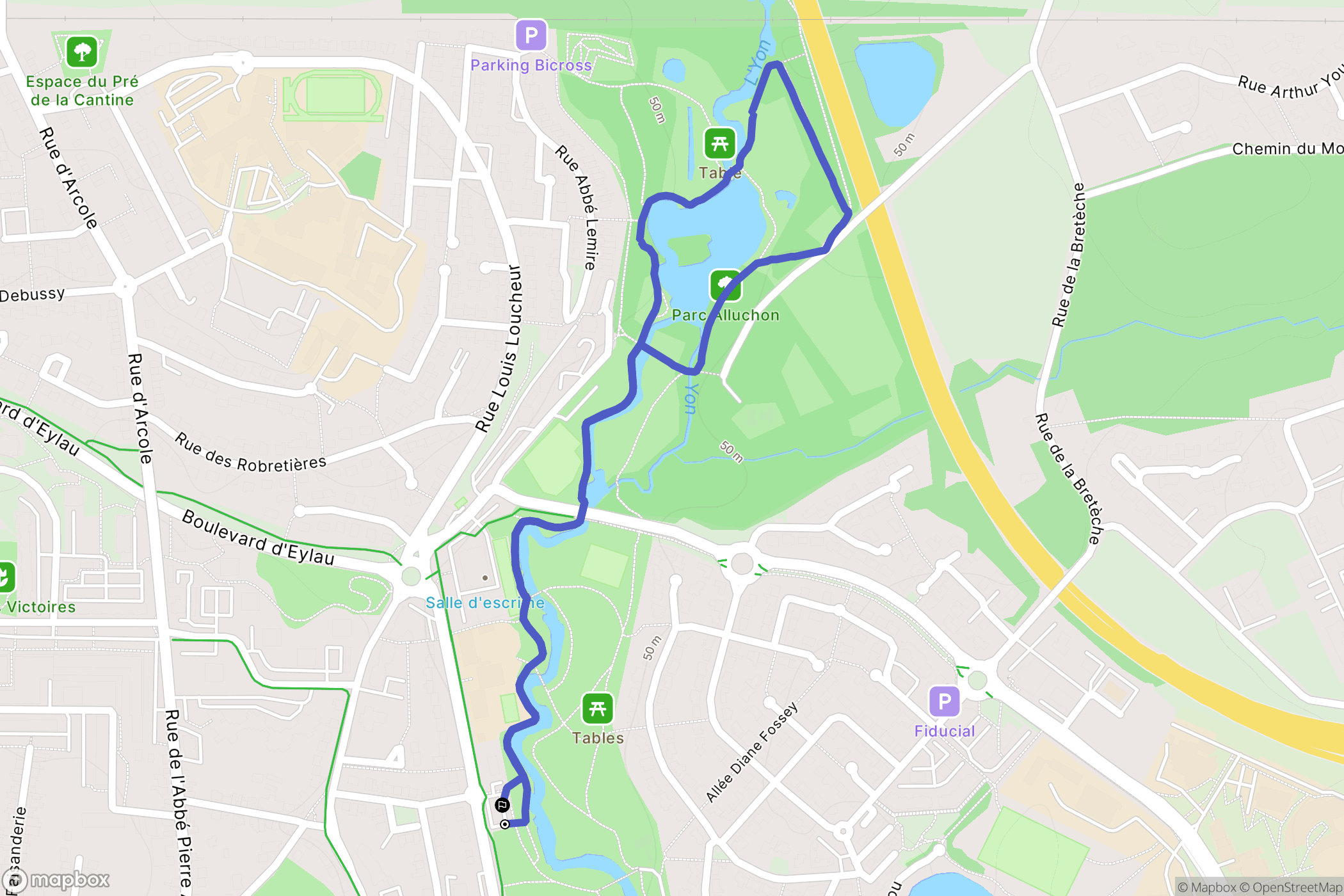 La Roche-sur-Yon : carte du parcours de randonnée - France