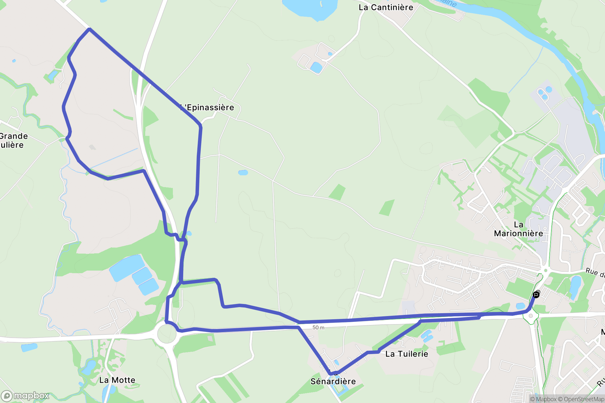 Montaigu-Vendée : carte du parcours de randonnée - France