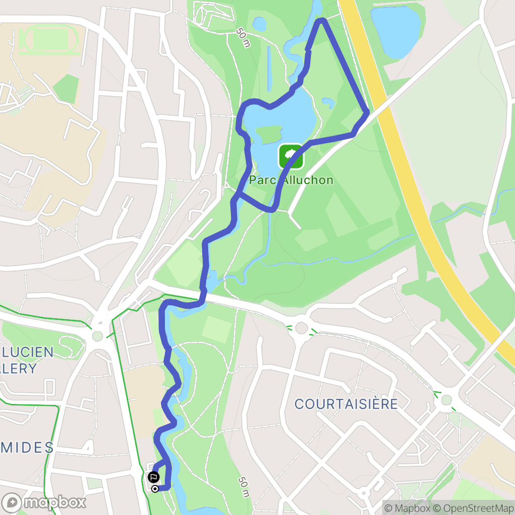 La Roche-sur-Yon : carte du parcours de randonnée - France
