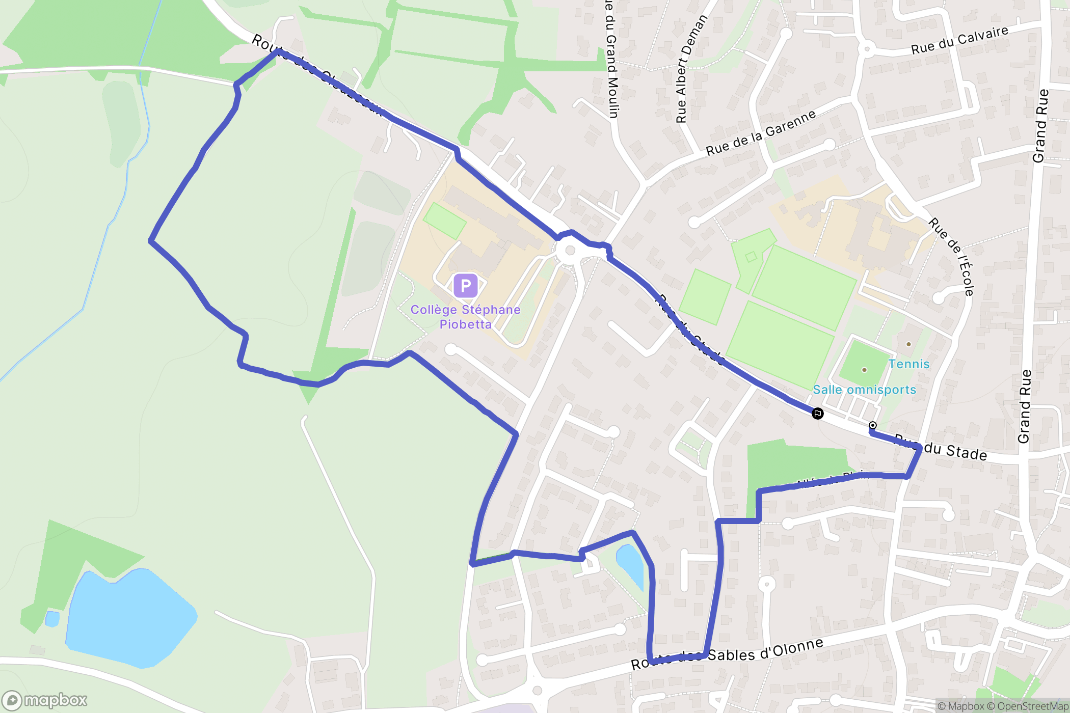 Aubigny-Les Clouzeaux : carte du parcours de randonnée - France
