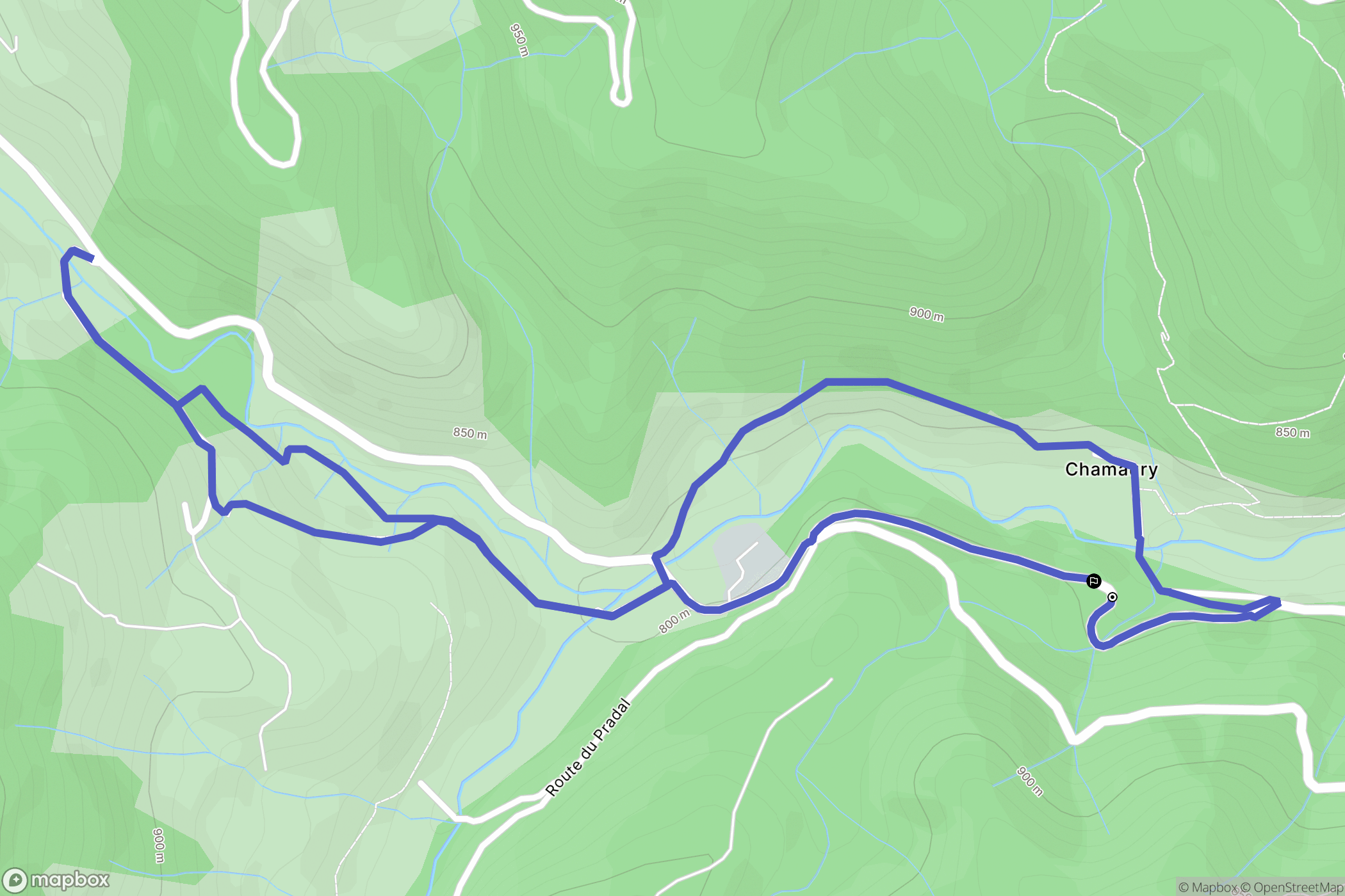 Saint-Martial : carte du parcours de randonnée - France