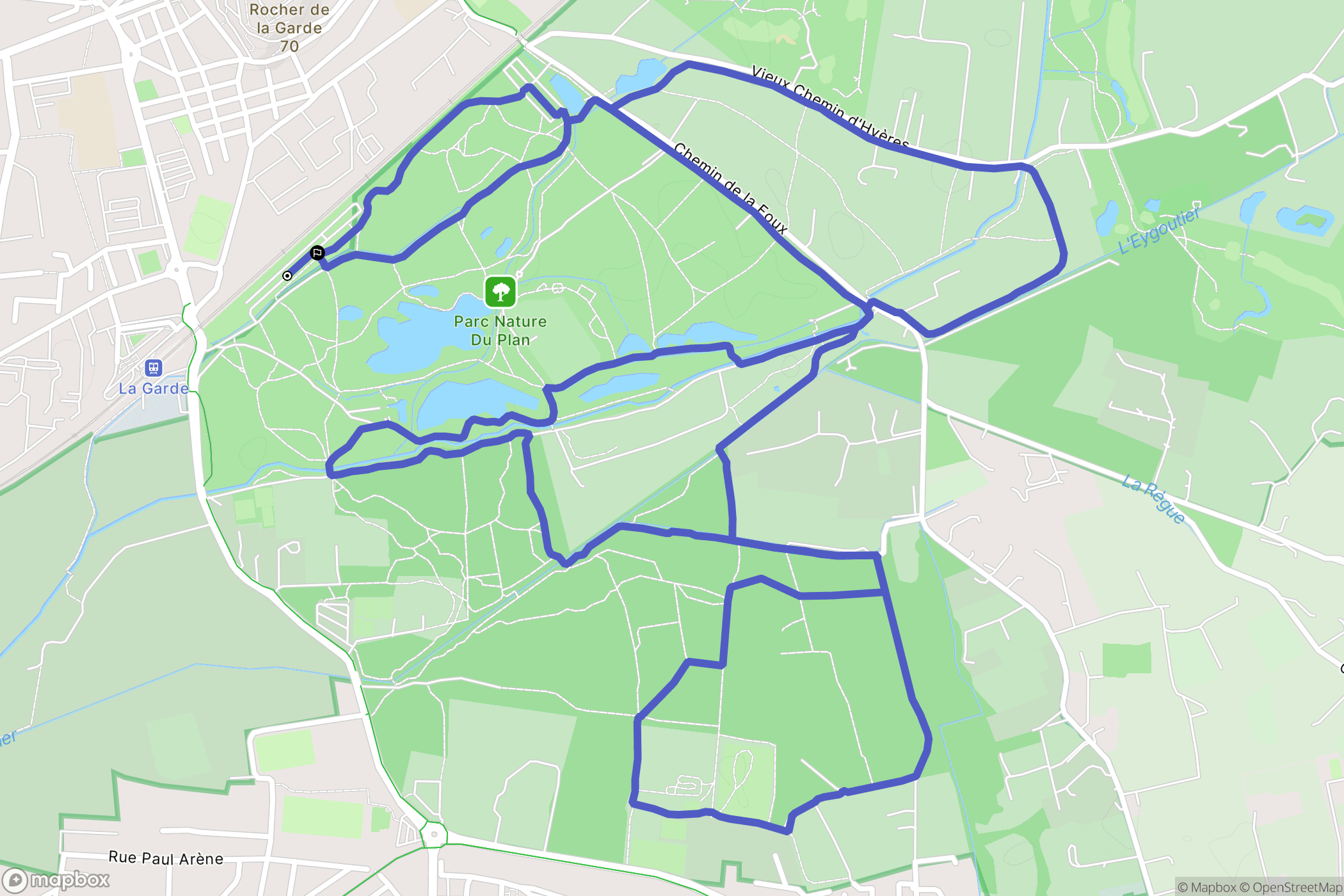 La Garde : carte du parcours de randonnée - France