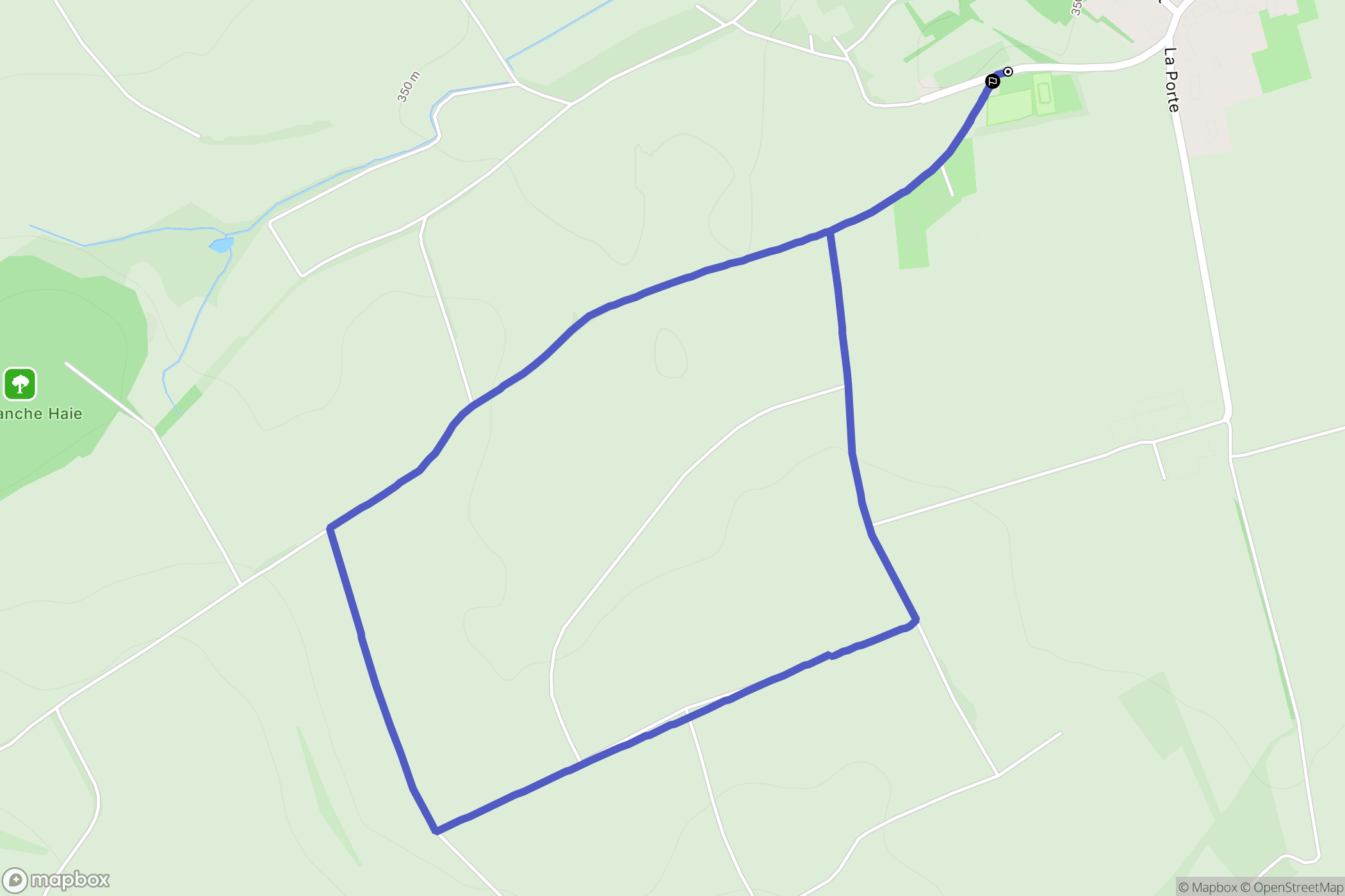 Chenières : carte du parcours de randonnée - France