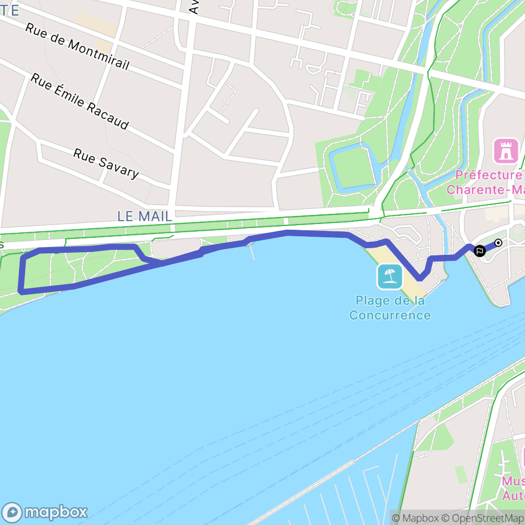 La Rochelle : carte du parcours de randonnée - France