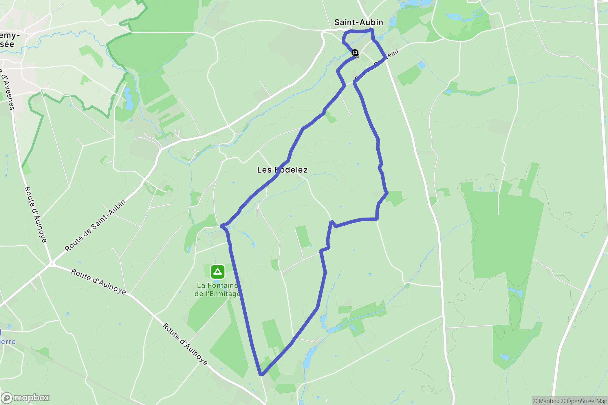 Saint-Aubin : carte du parcours de randonnée - France