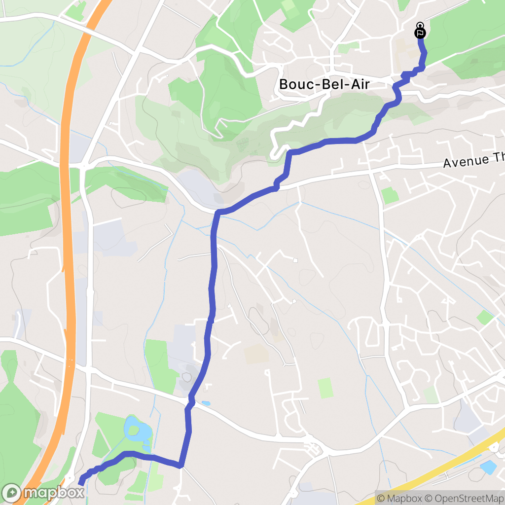 Bouc-Bel-Air : carte du parcours de randonnée - France