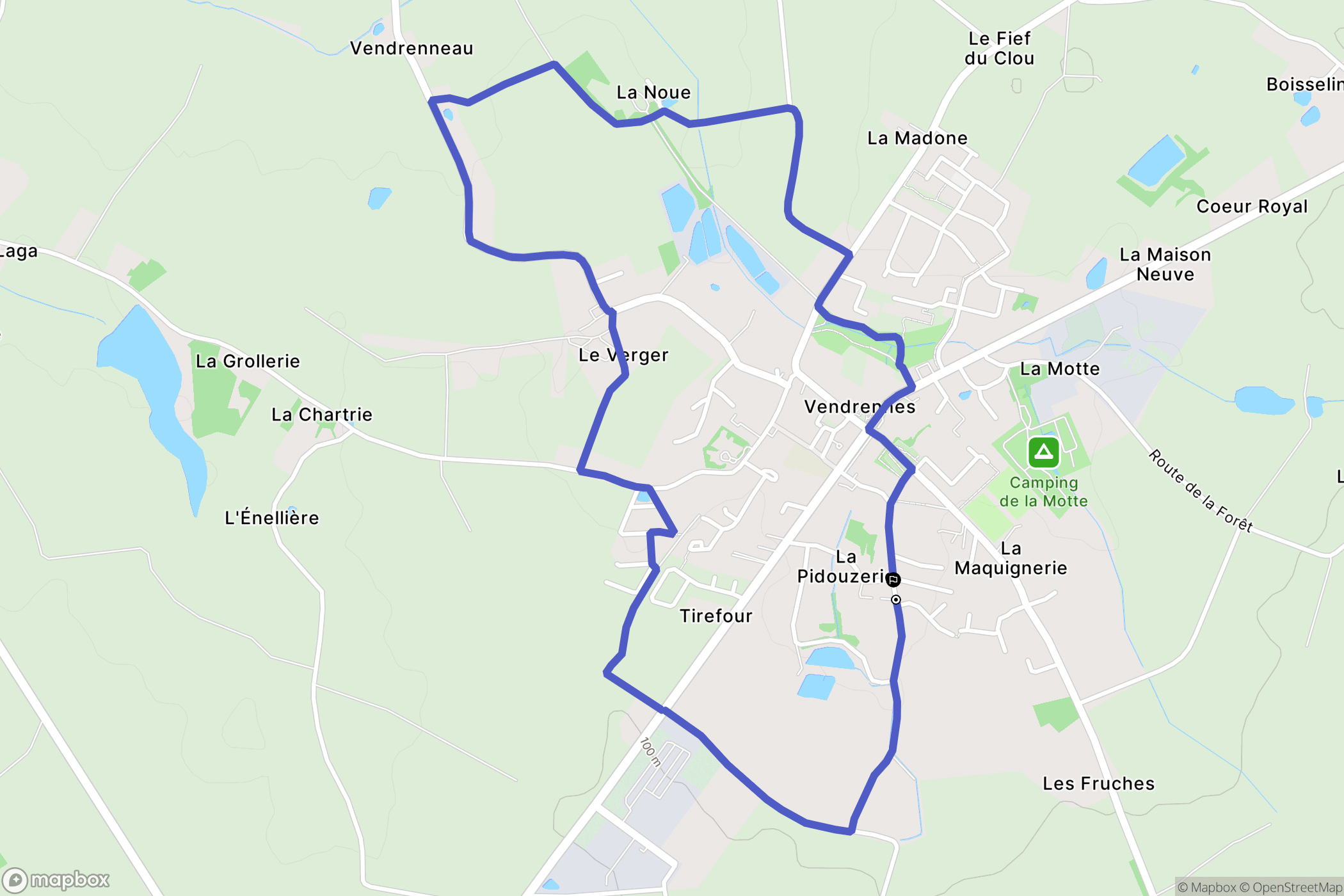 Vendrennes : carte du parcours de randonnée - France