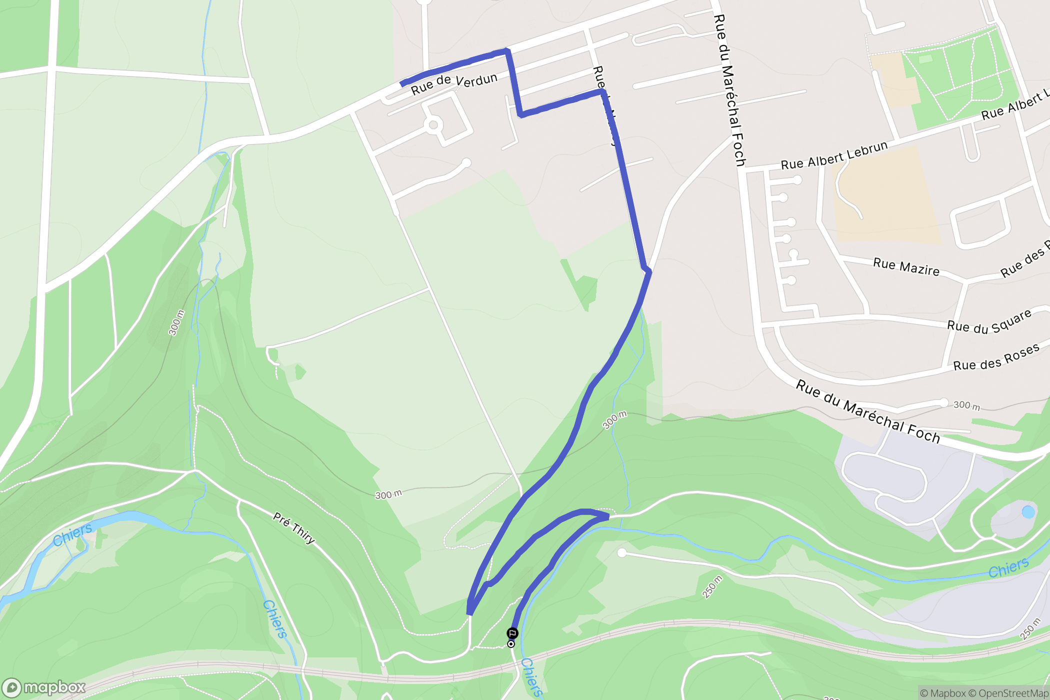 Lexy : carte du parcours de randonnée - France