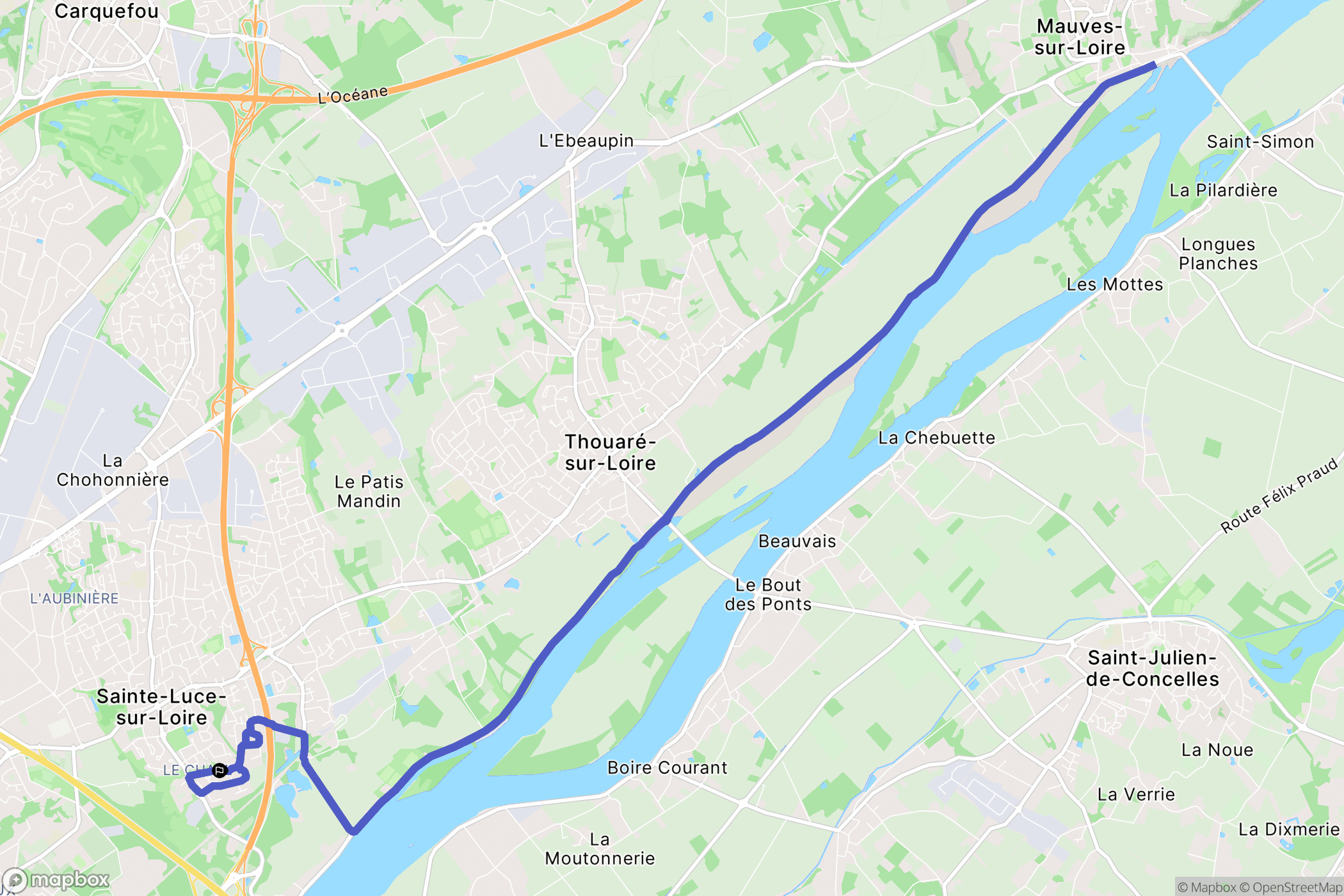 Sainte -Luce -sur-Loire : carte du parcours de randonnée - France