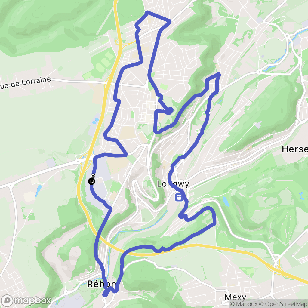 Longwy : carte du parcours de randonnée - France