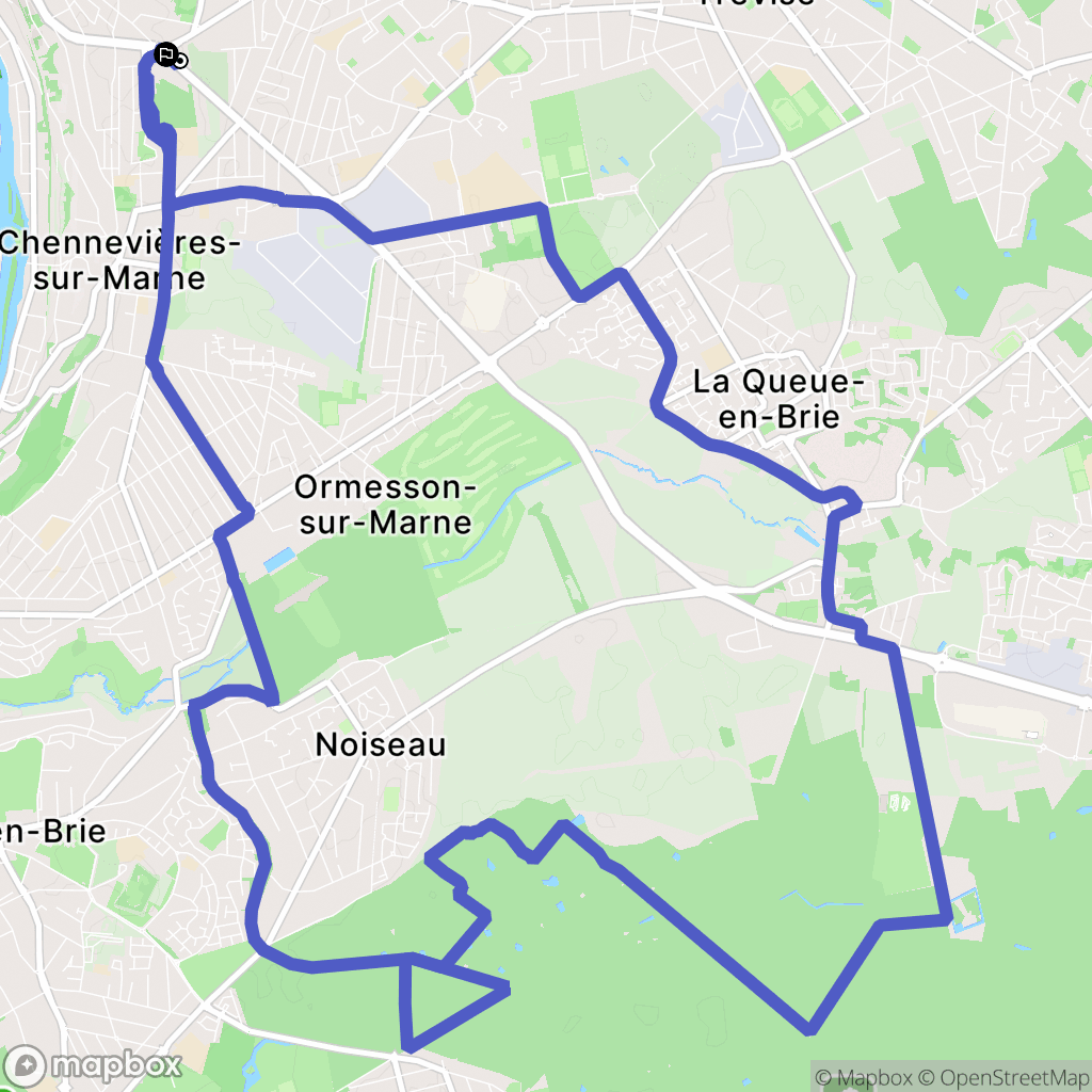 Chennevières-sur-Marne : carte du parcours de randonnée - France