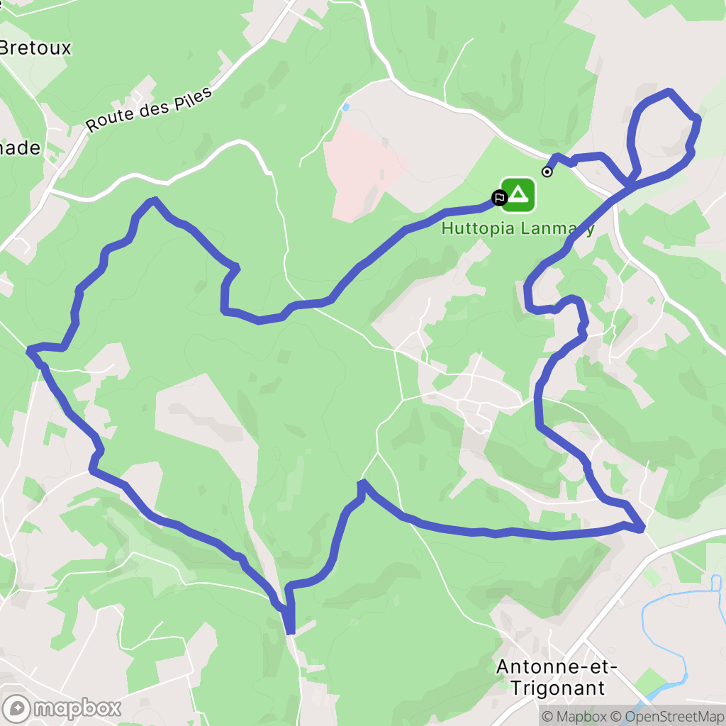 Antonne-et-Trigonant : carte du parcours de randonnée - France