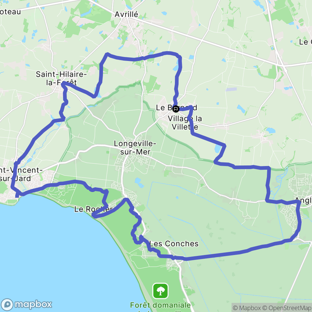 Le Bernard : carte du parcours de randonnée - France