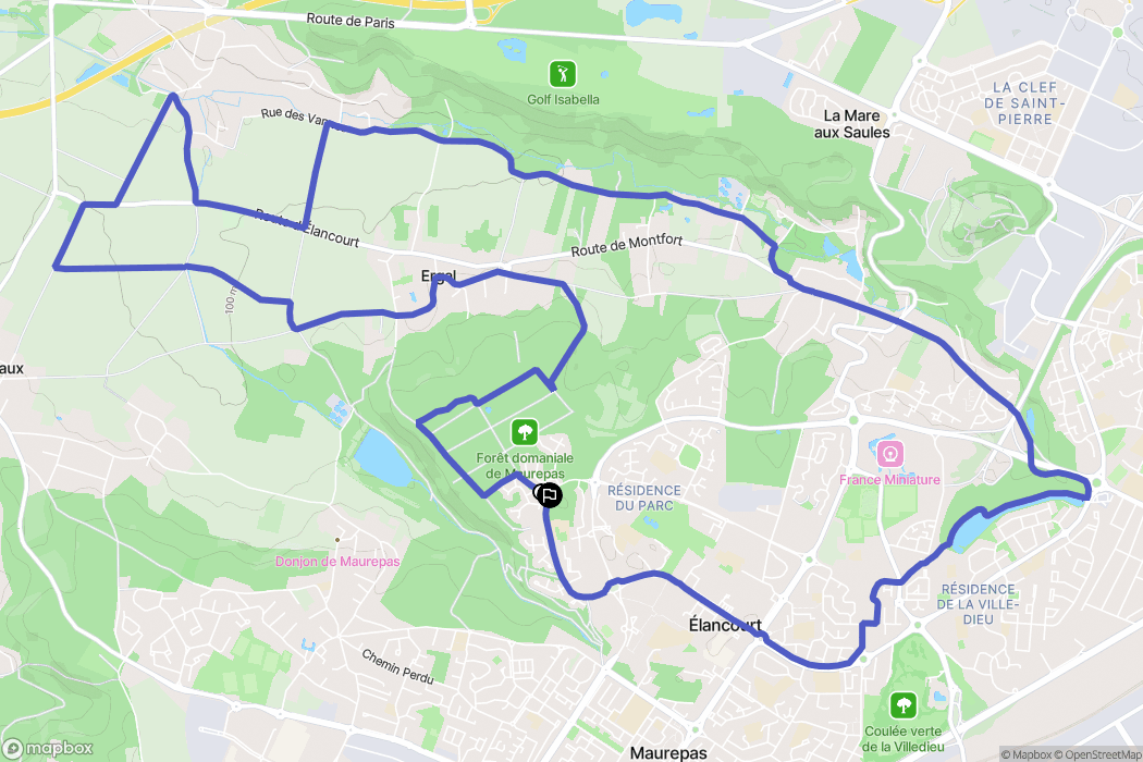 Maurepas : carte du parcours de randonnée - France
