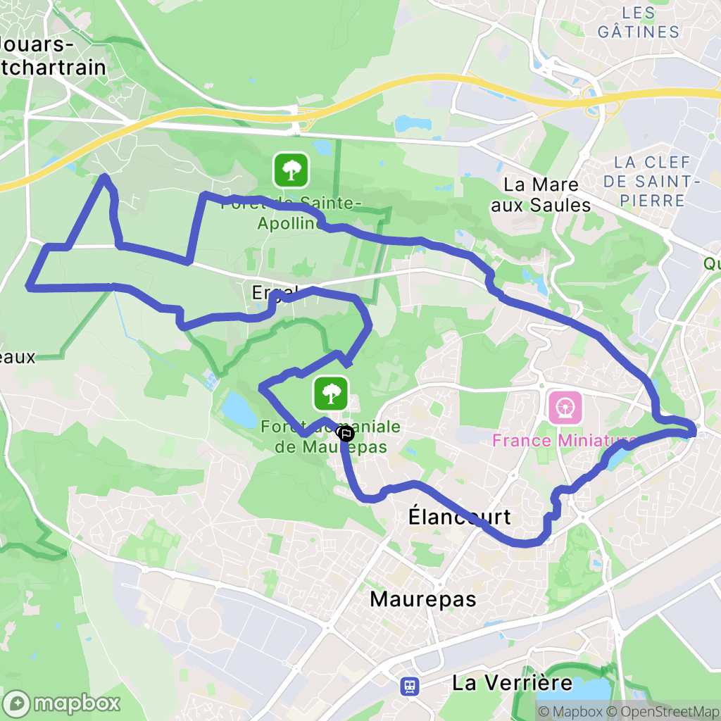 Maurepas : carte du parcours de randonnée - France