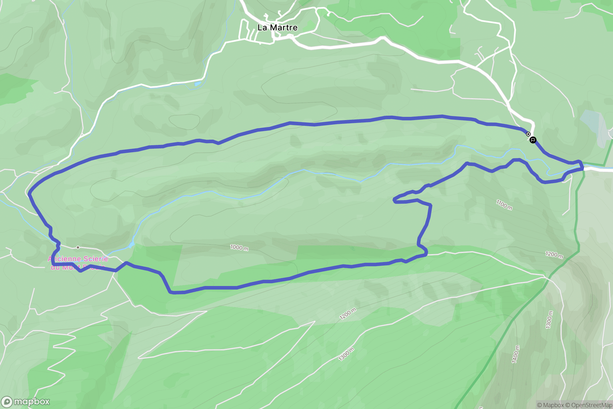 La Martre : carte du parcours de randonnée - France
