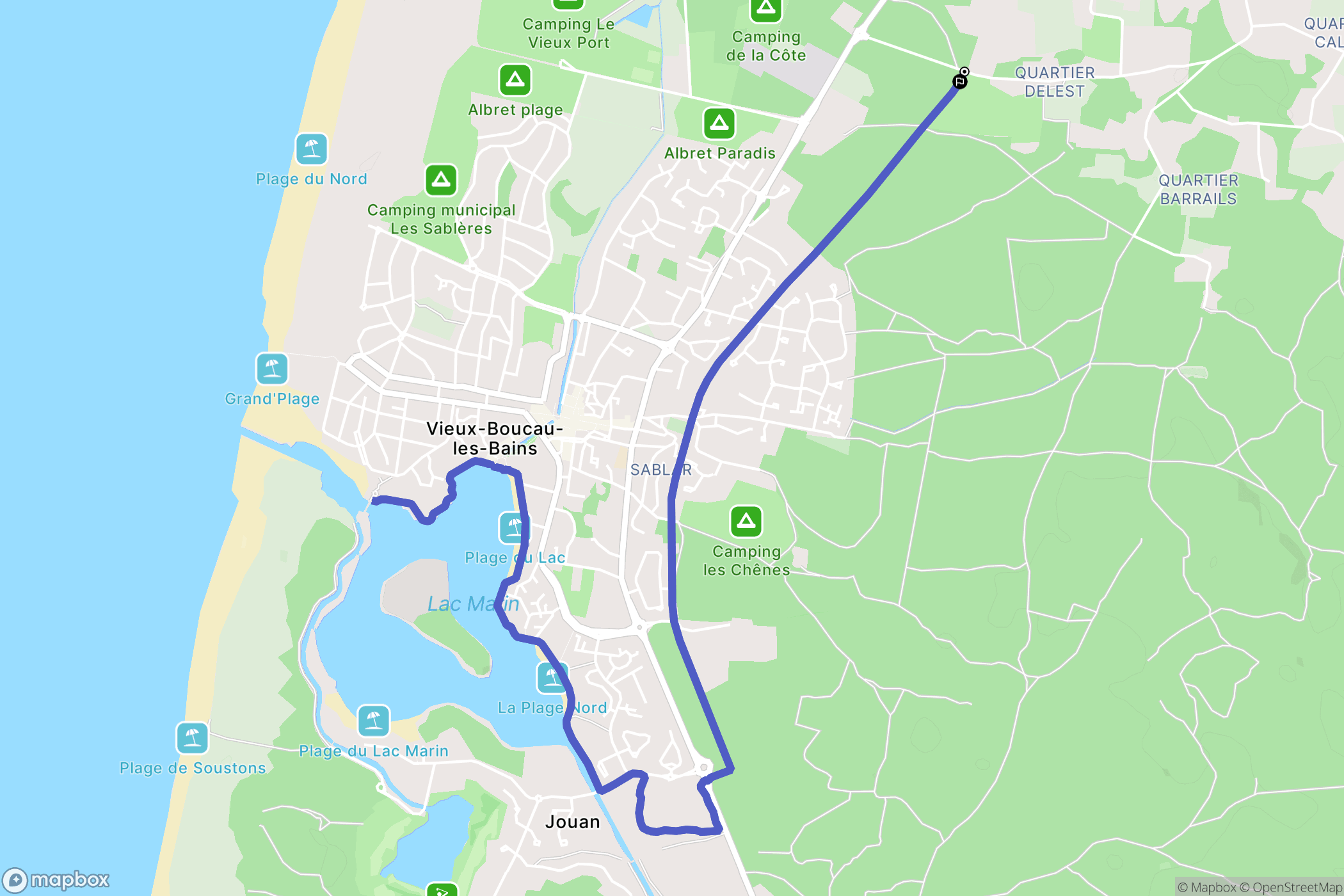 Messanges : carte du parcours de randonnée - France