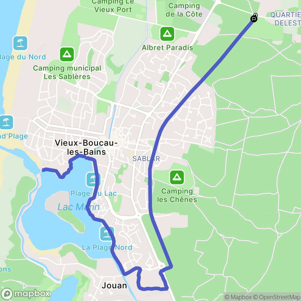 Messanges : carte du parcours de randonnée - France