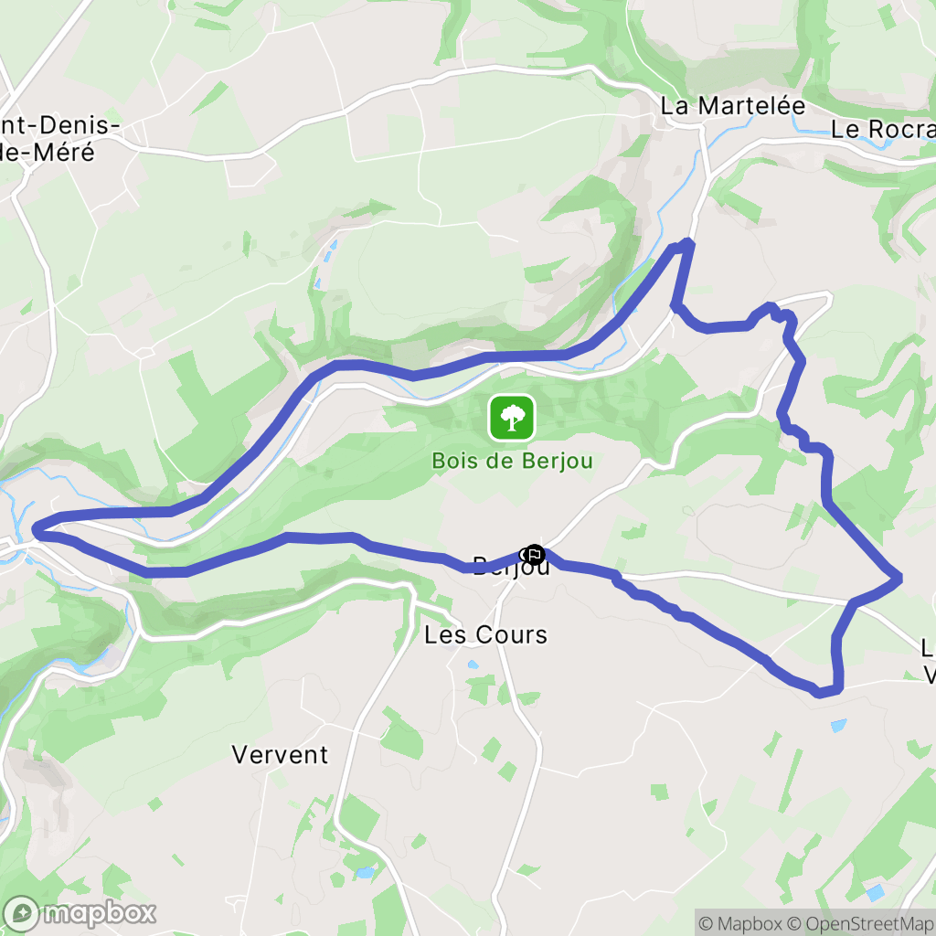 Berjou : carte du parcours de randonnée - France
