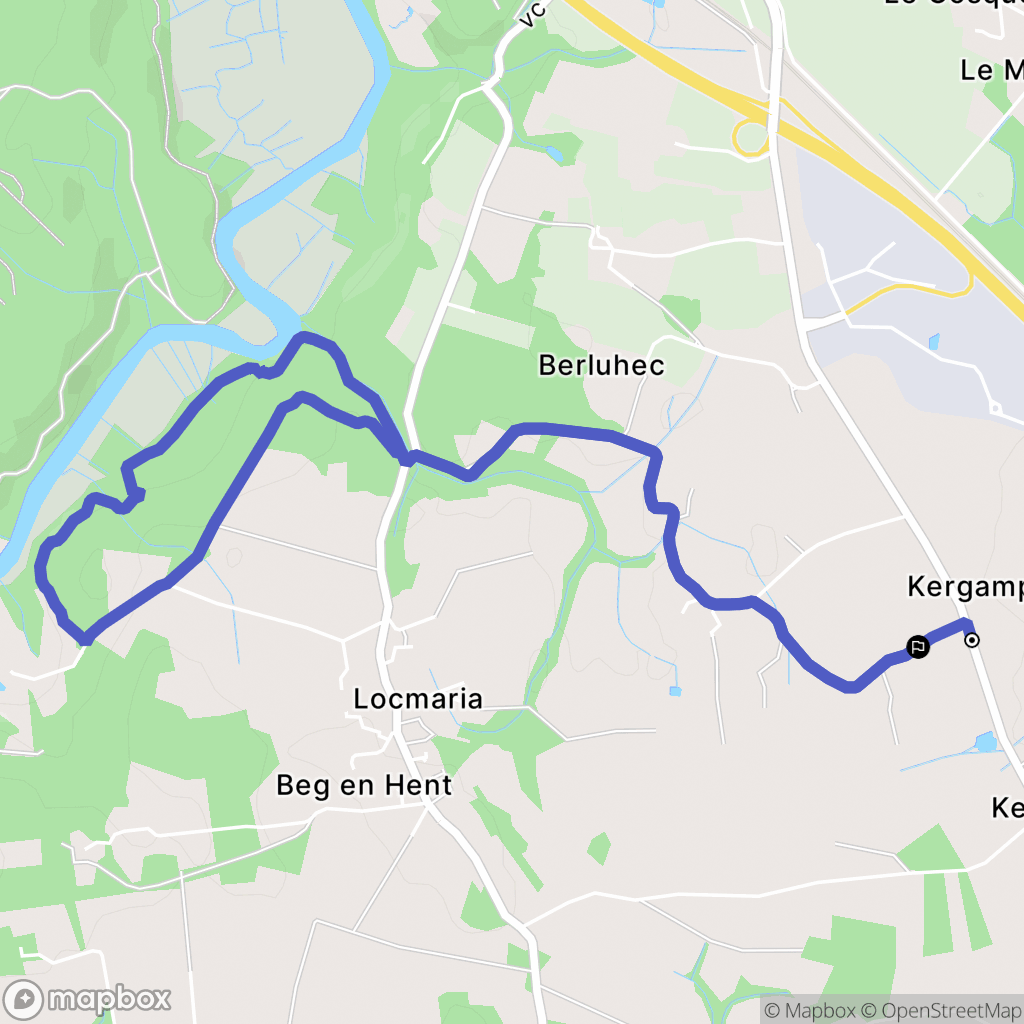 Rédéné : carte du parcours de randonnée - France
