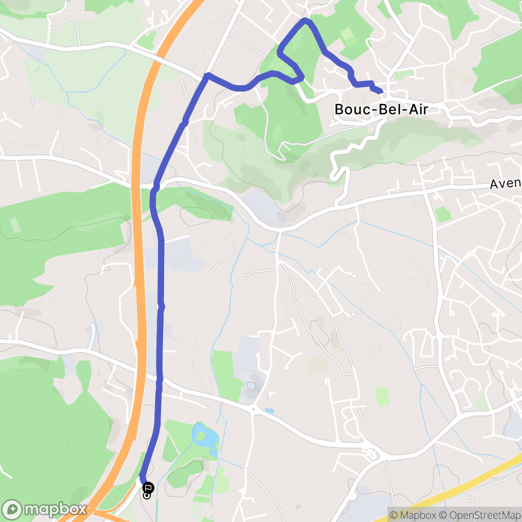 Bouc-Bel-Air : carte du parcours de randonnée - France