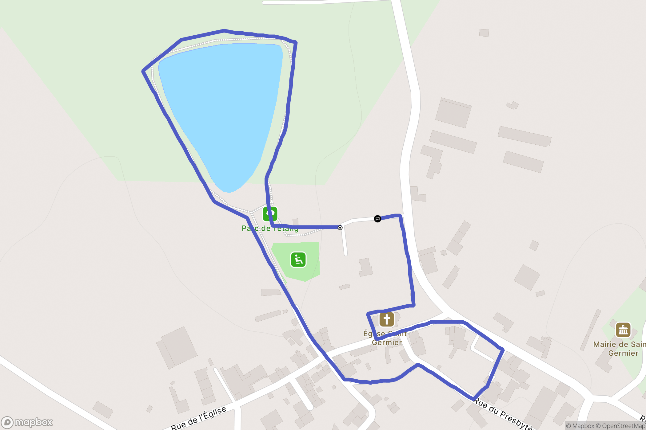 Saint-Germier : carte du parcours de randonnée - France
