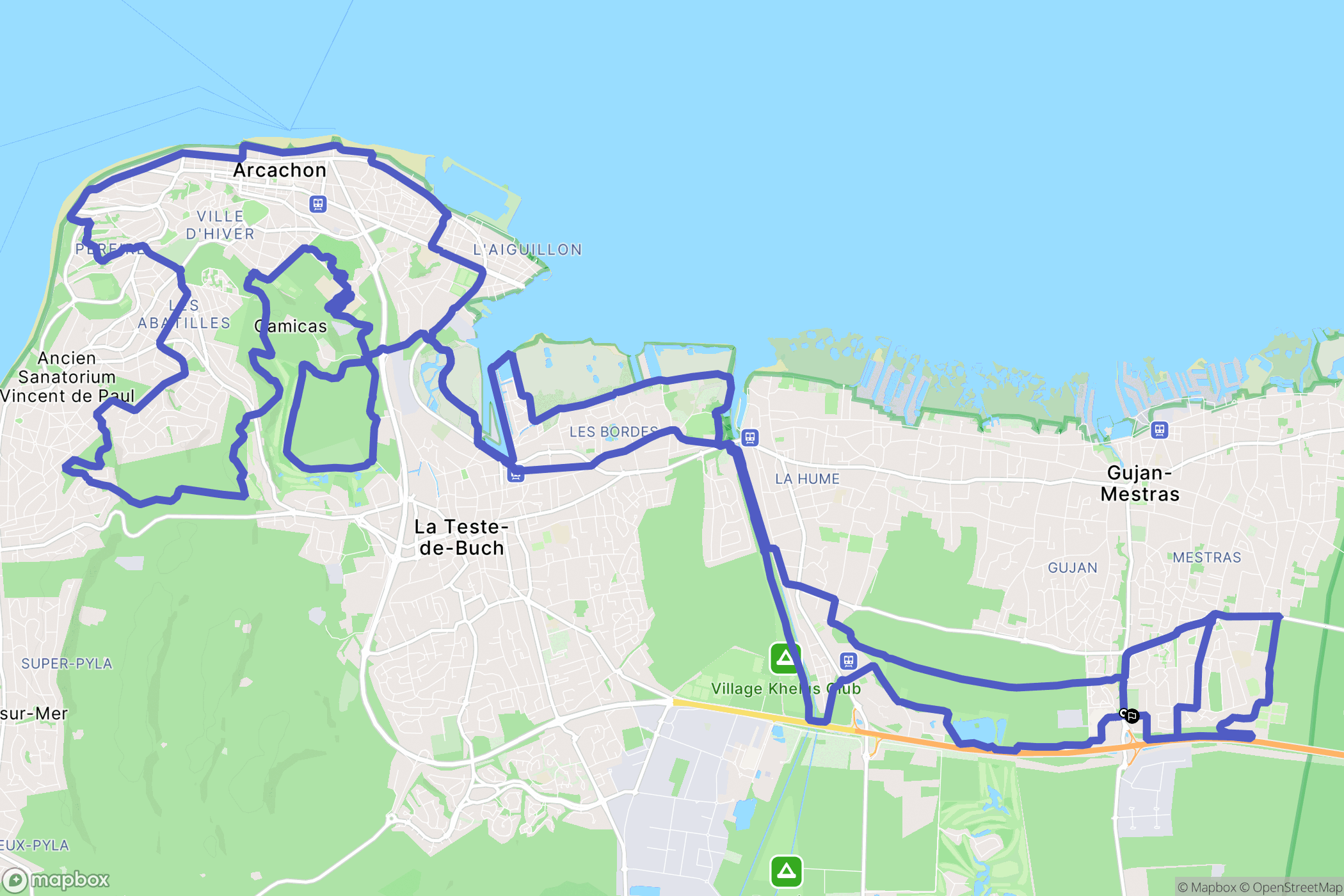 Gujan-Mestras : carte du parcours de randonnée - France