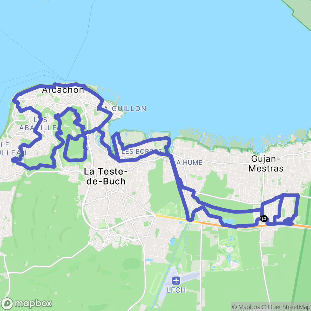 Gujan-Mestras : carte du parcours de randonnée - France