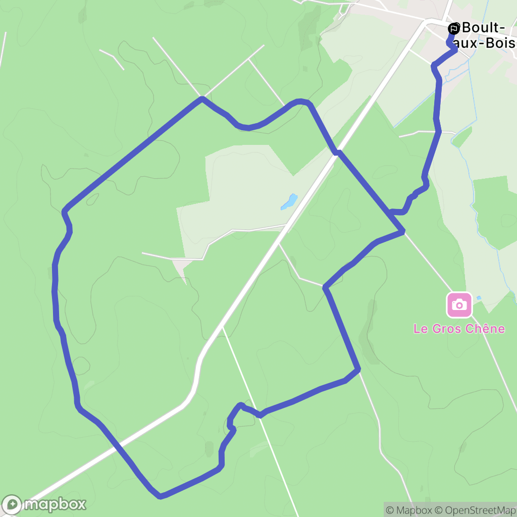 Boult-aux-Bois : carte du parcours de randonnée - France