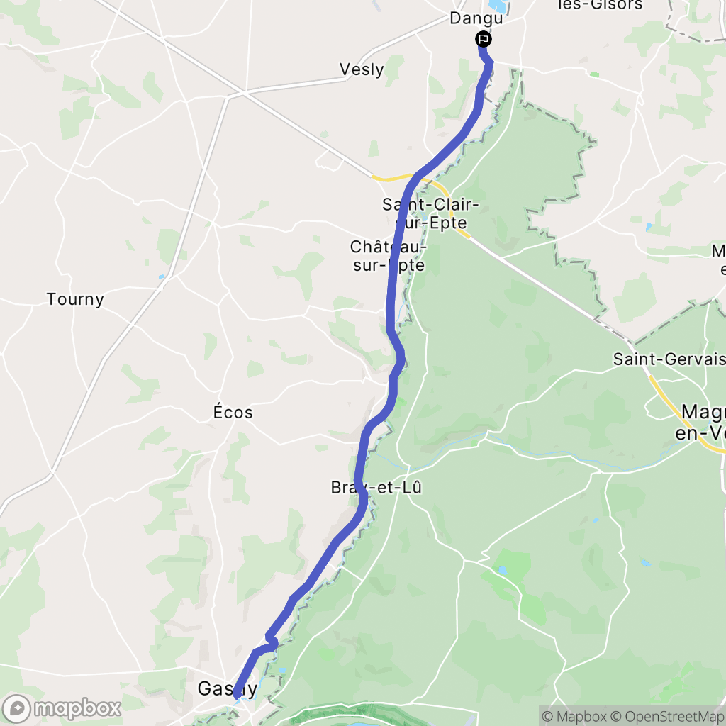 Dangu : carte du parcours de randonnée - France