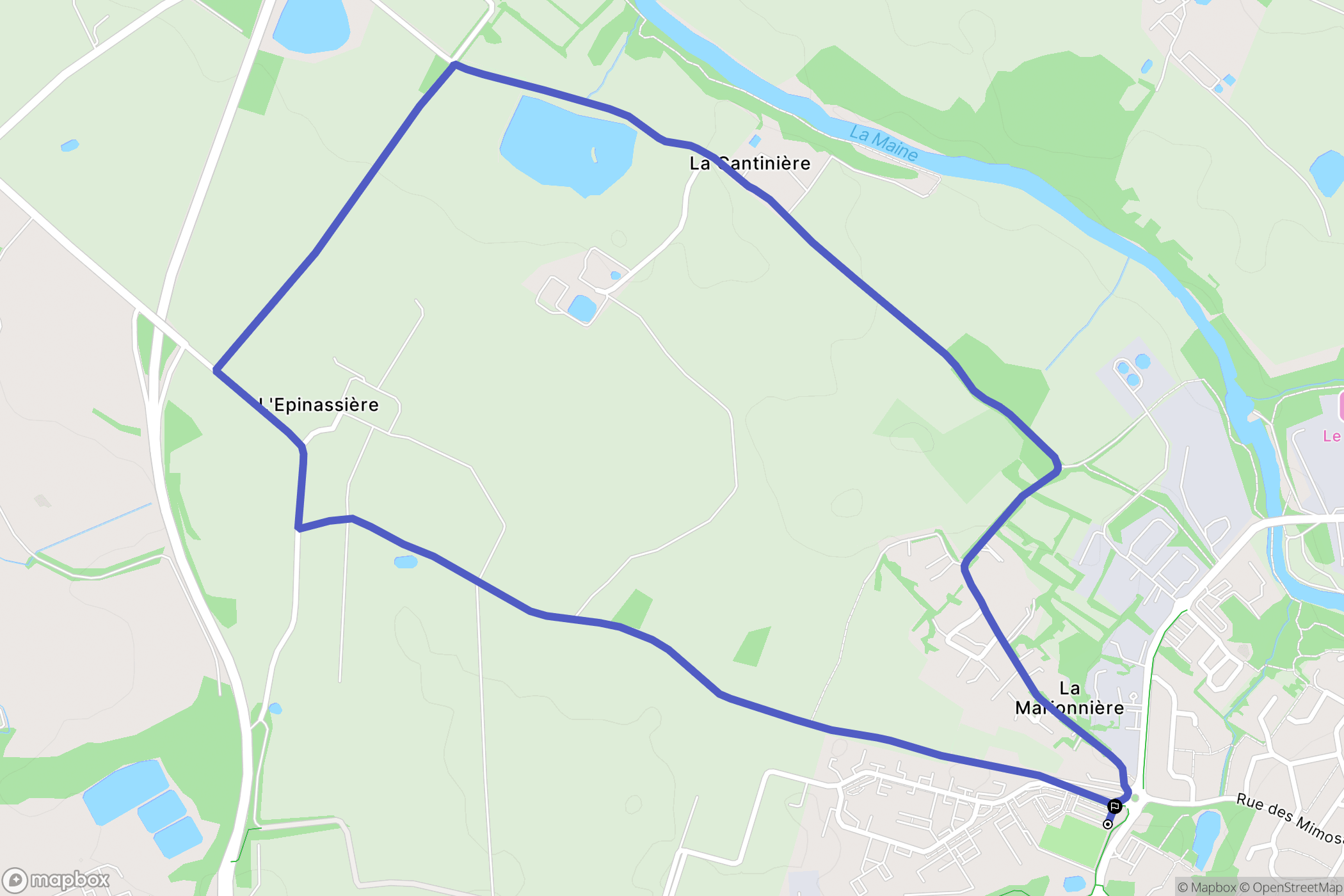 Montaigu-Vendée : carte du parcours de randonnée - France