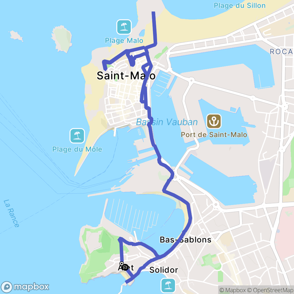 Saint-Malo : carte du parcours de randonnée - France